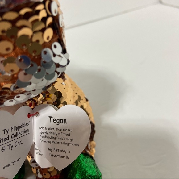 TY Flippables Christmas Red Green Sequin Tegan NWT - Picture 4 of 5